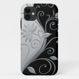 Elegant Black & White Swirl iPhone Case