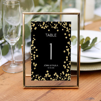 Elegant Black & White Table Number by AllbyWanda at Zazzle