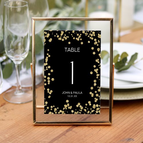 Elegant Black  White Table Number