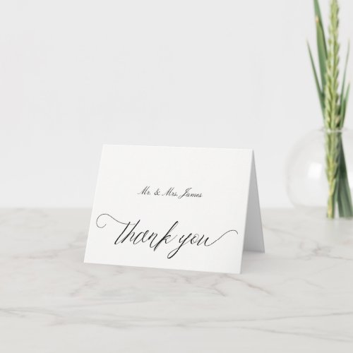 Elegant Black  White Thank You Card