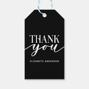 Elegant Black White Thank You Gift Tags