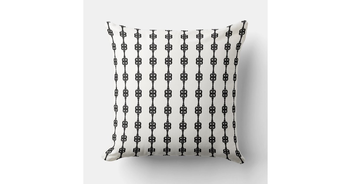 Elegant Black & White Throw Pillow Zazzle