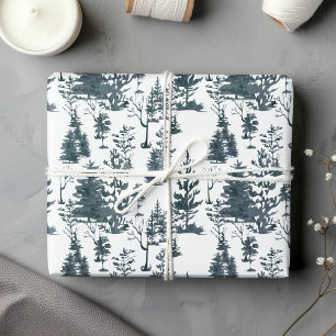 Elegant Black & White Tree Abstract Forest  Wrapping Paper Sheets