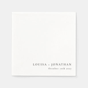 Elegant Black White Trendy Minimal Custom Napkins