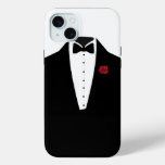 Elegant Black White Tuxedo Mens Iphone 15 Plus Case at Zazzle