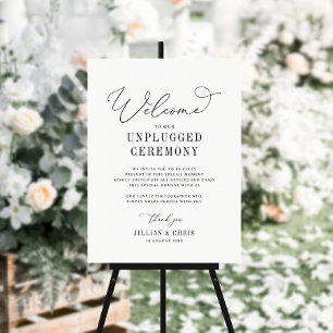 elegant black & white unplugged ceremony sign