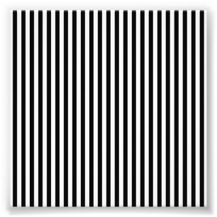 Elegant Black White Vertical Lines Geometric Photo Print