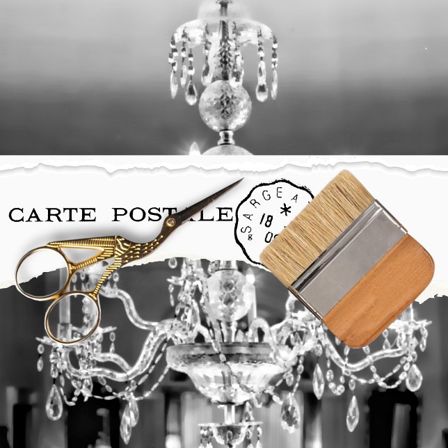 Elegant Black White Vintage Chandelier Decoupage  Tissue Paper (Creator Uploaded)