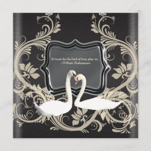 Elegant black white vintage engagement invitation