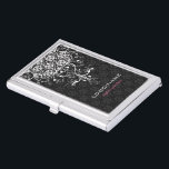 Elegant Black & White Vintage Floral Damasks Business Card Holder<br><div class="desc">Elegant black and white vintage ornate swirls frame and vintage floral damasks in black and white tones.   This is a template and it is fully customizable.</div>