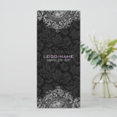 Elegant Black & White Vintage Floral Ornament (Standing Front)