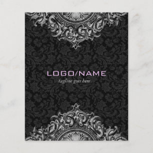 Elegant Black & White Vintage Floral Ornament Flyer