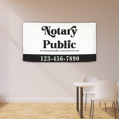 Elegant Black  White Vintage Notary Business  Banner