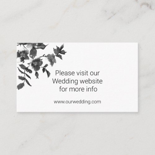 Elegant black white watercolor floral enclosure card