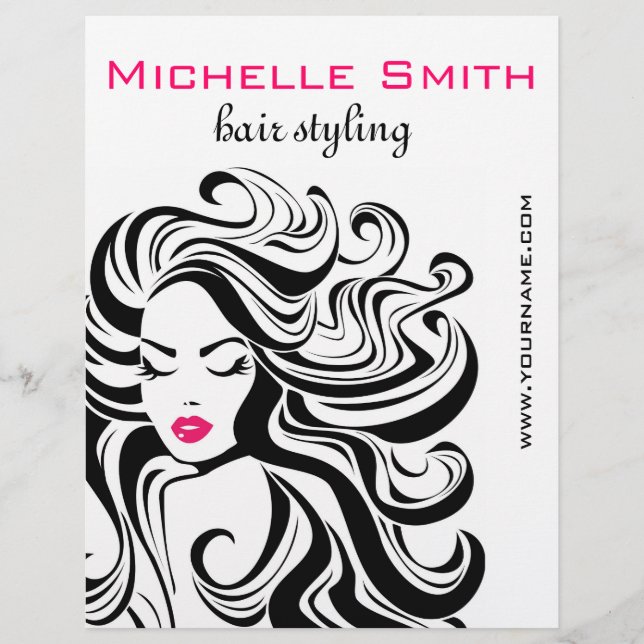 Elegant Black White Wavy Hairstyle Hair Extensions Flyer (Front)