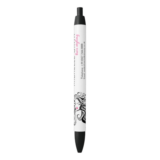 Elegant Black White Wavy Hairstyle Hair Extensions Pen (Front Vertical)