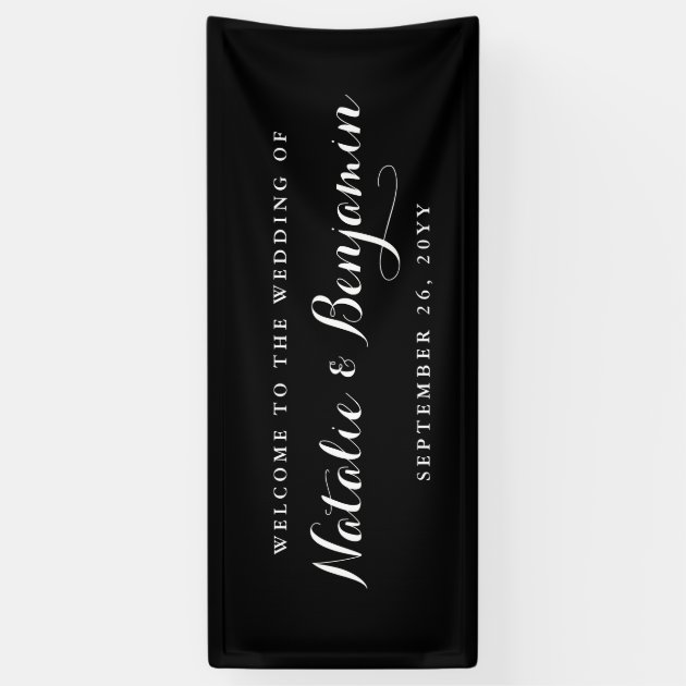 Elegant Black & White Wedding Banner