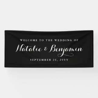 Elegant Black & White Wedding Banner