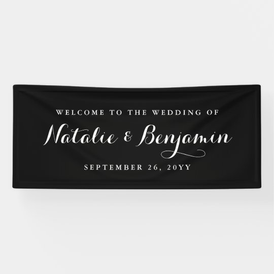 Elegant Black White Wedding Banner Zazzle Com