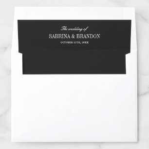Elegant Black & White Wedding Envelope Liner