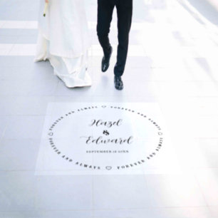 Elegant Black & White Wedding Floor Decals