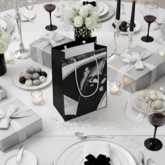 Elegant Black & White Wedding Gift Bag