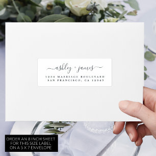 Elegant Black White Wedding Guest Address Labels