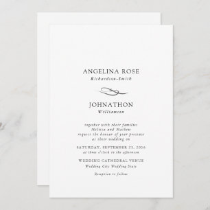 Elegant Black & White Wedding Invitation