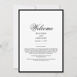 Elegant Black White Wedding Itinerary Program