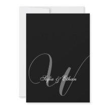 Elegant Black White Wedding Monogram