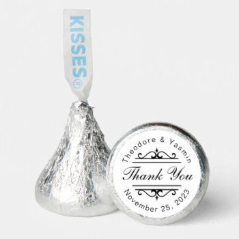 Elegant Black & White Wedding Personalized Hershey®'s Kisses® by dulceevents at Zazzle
