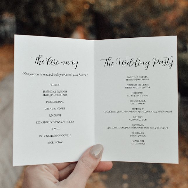 Elegant Black White Wedding Program (Creator Uploaded)