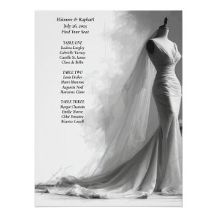 Elegant Black & White Wedding Seating Chart