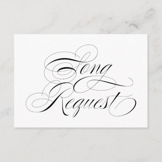 Elegant Black & White Wedding Song Request Card