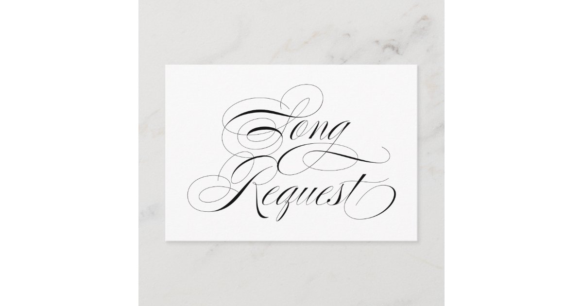 Elegant Black & White Wedding Song Request Card