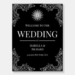 Elegant Black & White Wedding Welcome Foam Boards