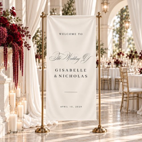 Elegant Black & White Wedding Welcome Sign