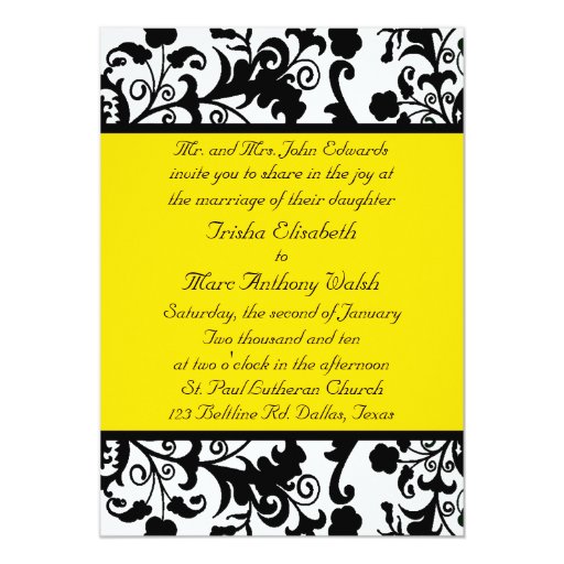 Yellow And Black Invitations 3