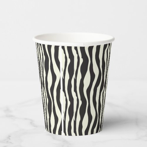 Elegant Black White Zebra Print Paper Cups