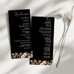 Elegant Black Wildflower Wedding Program Card<br><div class="desc">This elegant wedding program featuring black wildflowers is perfect for a chic,  low-key bohemian celebration. The straightforward watercolor wildflowers might help bring your idea to life! Browse our inventory to identify related products.</div>