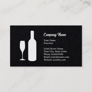 Elegant black wine connoisseur business card
