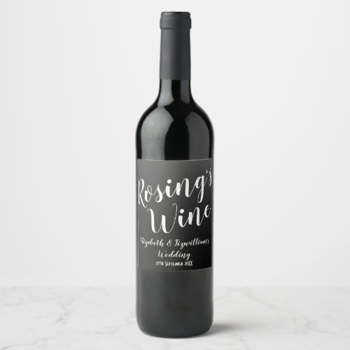 Elegant Black Wine Label