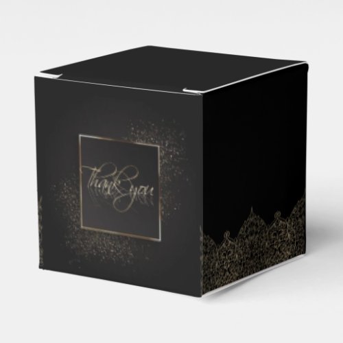 elegant black with oriental decoration favor boxes