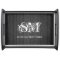 Elegant Black Wood Look with White Monogram Text
