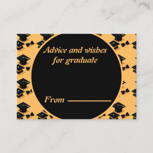 Elegant  Black & Yellow Graduation Advice card