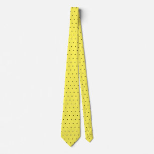 Elegant Black Yellow  Polka Dots neck tie 