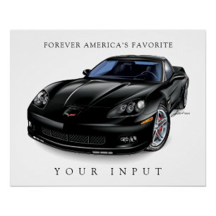 ELEGANT BLACK Z06 DRAWING POSTER