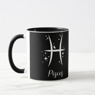 Elegant Black Zodiac sign Mug