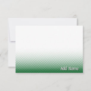 Elegant Blank All Occasion Custom Name Green White Note Card