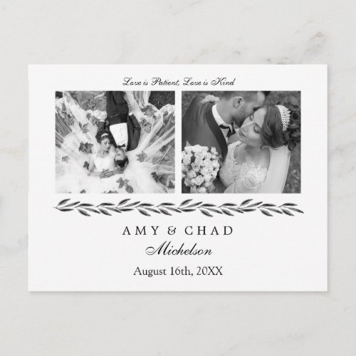 Elegant Blank and White Wedding Collection Postcard